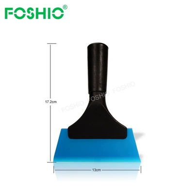 Foshio Automotive Supplies Plastic Handle Soft Rubber Scraper Tpu Glass Water Scraper Color-Changing Film Application Scraper (Other Automotive Exterior Supplies) - blue