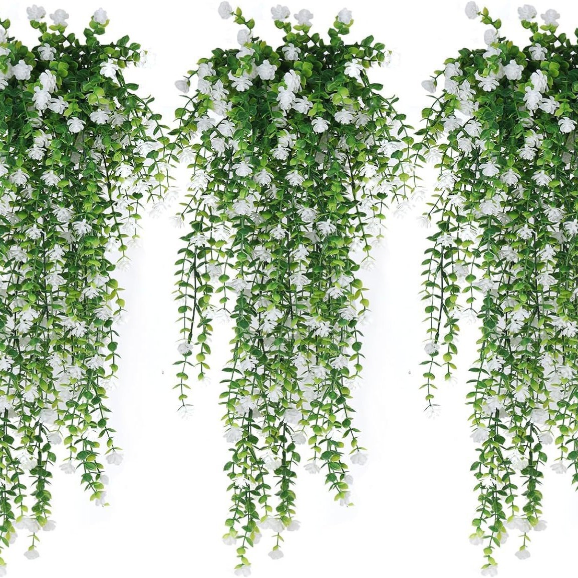 亚马逊跨境仿真花金钱叶玫瑰壁挂婚庆园艺装饰家居