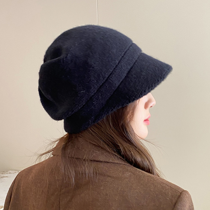 Gorro de punto para mujer otoño invierno cálido con orejeras_voghion.com