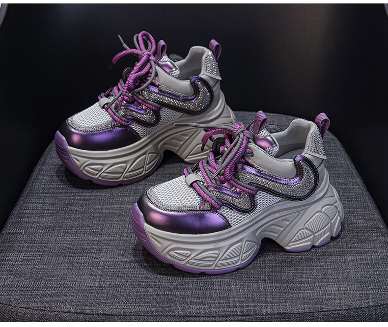 Giày sneaker nữ chunky đế dày tăng chiều cao phong cách hot girl mùa xuân 2026 — M2807 màu be, M2807 màu bạc, M2807 màu đen, M2807 Màu tím chi tiết 21