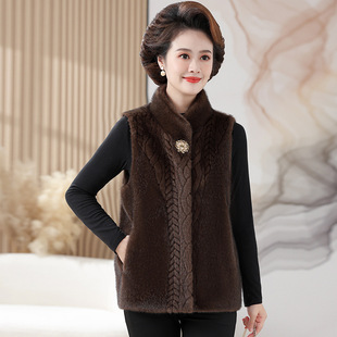 2024 New Imitation Rabbit Fur Vest Female Student Korean Winter Mink Velvet Vest Outerwear Coat Slim-fit Trendy