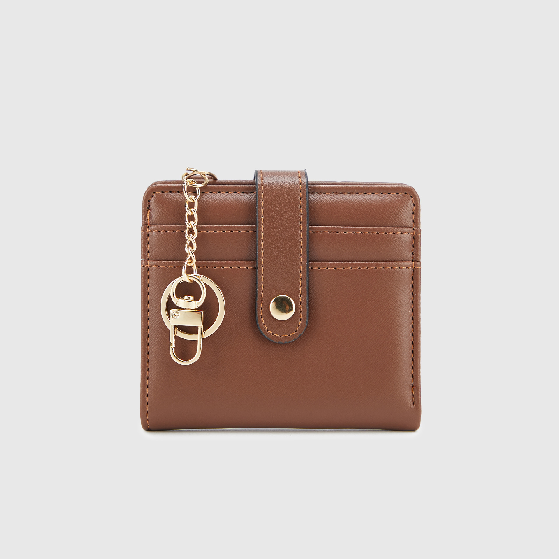 Cartera de mujer transfronteriza Suphiar, bolso de mano plegable de color sólido corto, cerradura antirrobo, monedero con cremallera desmagnética