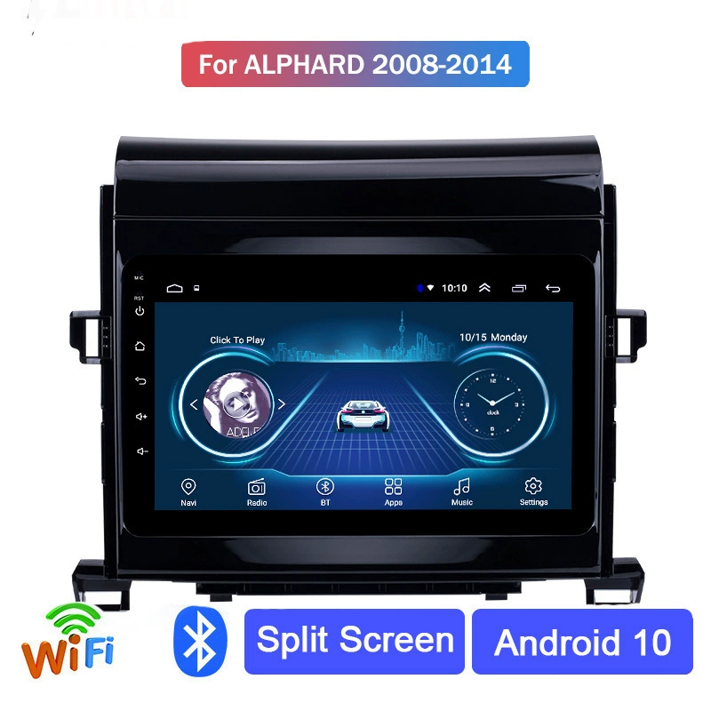 Подходит для зарубежного Toyota Elfa 08-14 автомобиль GPS Android с большим экраном, видеопоток в режиме pour, встроенная умная автомобильная система