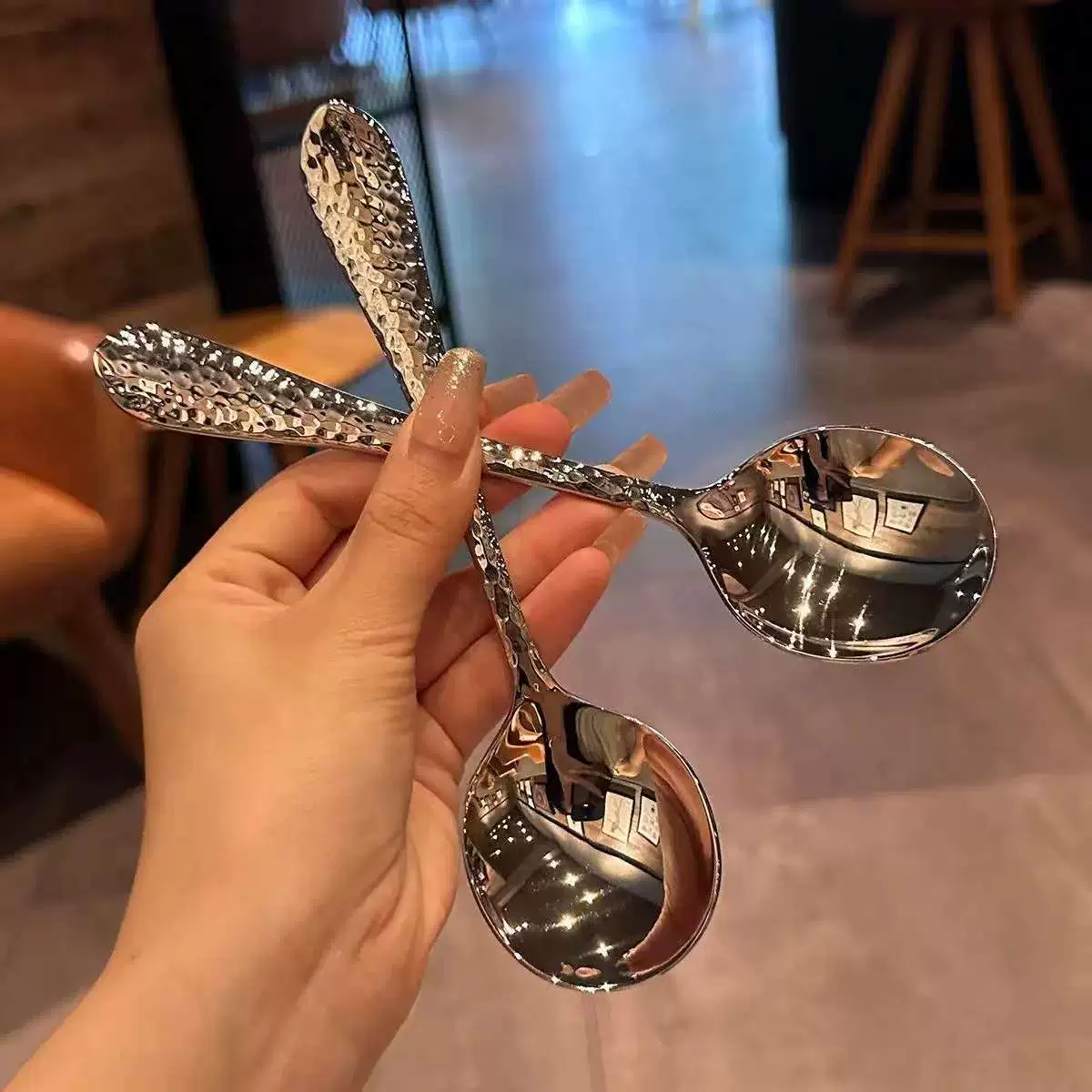 Корейская ложка из нержавеющей стали для дома, популярная в сети