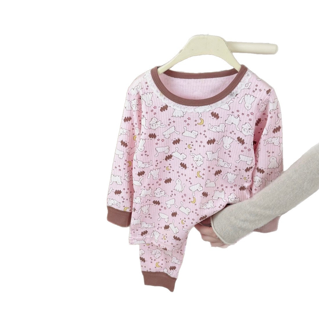 Pantalones de otoño para niños sin hueso 240g engrosado abrigo de otoño para bebés sala de calefacción pijamas de algodón invierno ropa para el hogar