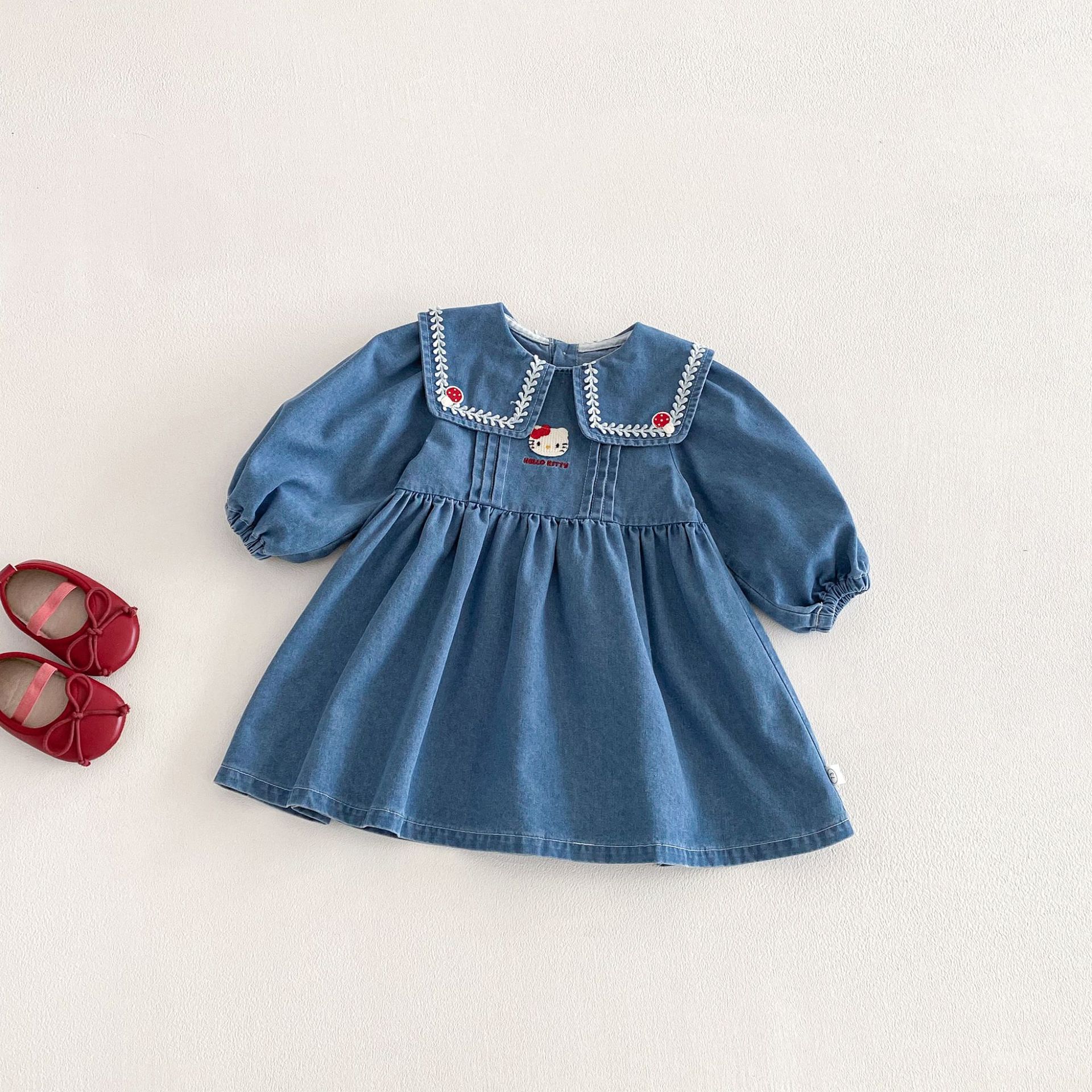 Vestido de Mezclilla para Niñas de Algodón y Poliéster, Suave, para Primavera y Otoño image 5