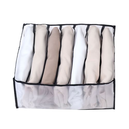 Mesh Jeans Storage Box, Jeans Grid Breathable, Washable Drawer Organizer, Foldable Separation Sorting Box