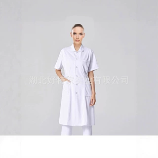 现货护士服立领偏襟口腔医护白大褂修身收腰工作服美容院工作服