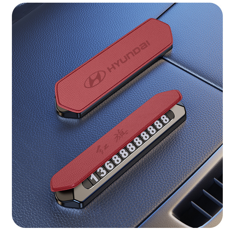 Hidden temporary parking sign, magnetic car number plate, metal creative personalized interior car accessory