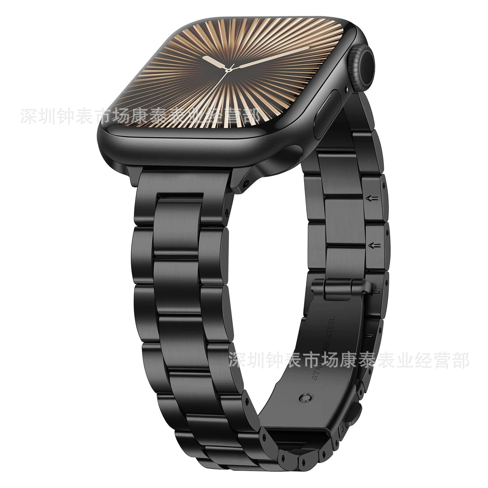 Подходит для ремешка Apple Watch10 поколения 14мм маленький трёхбусиновый ремешок iwatch маленький трёхбусиновый цельностальной ремень
