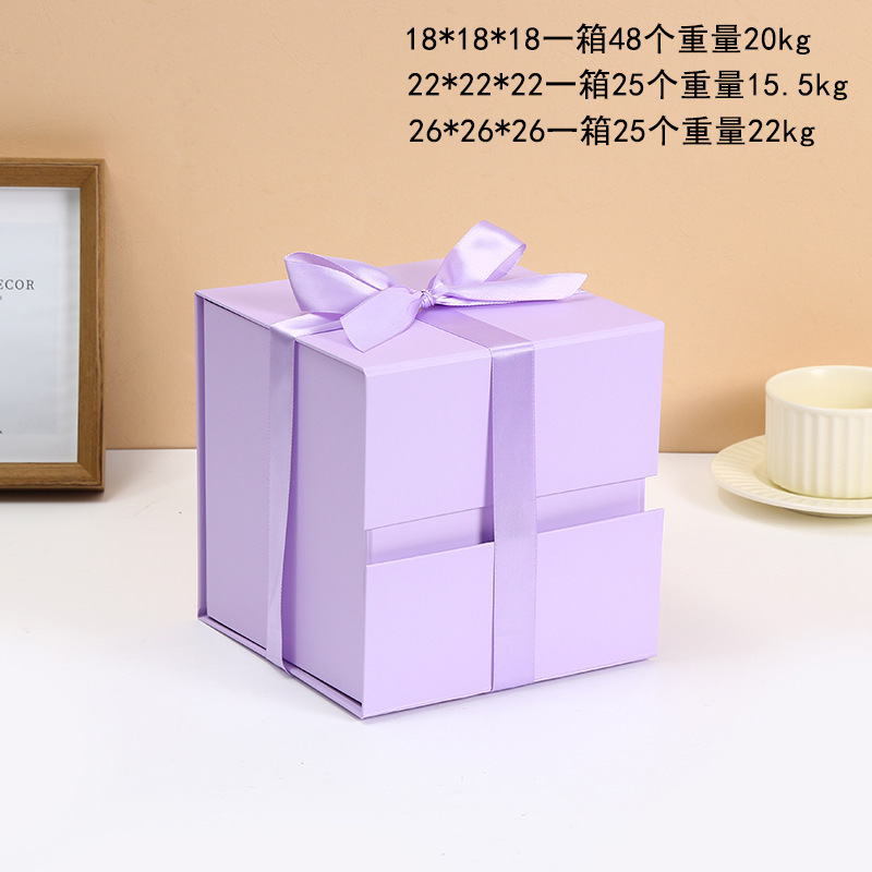 Caixa de regalo de cinta simple, caja de embalaje plegable, caja de regalo de cumpleaños, cosméticos, caja de regalo