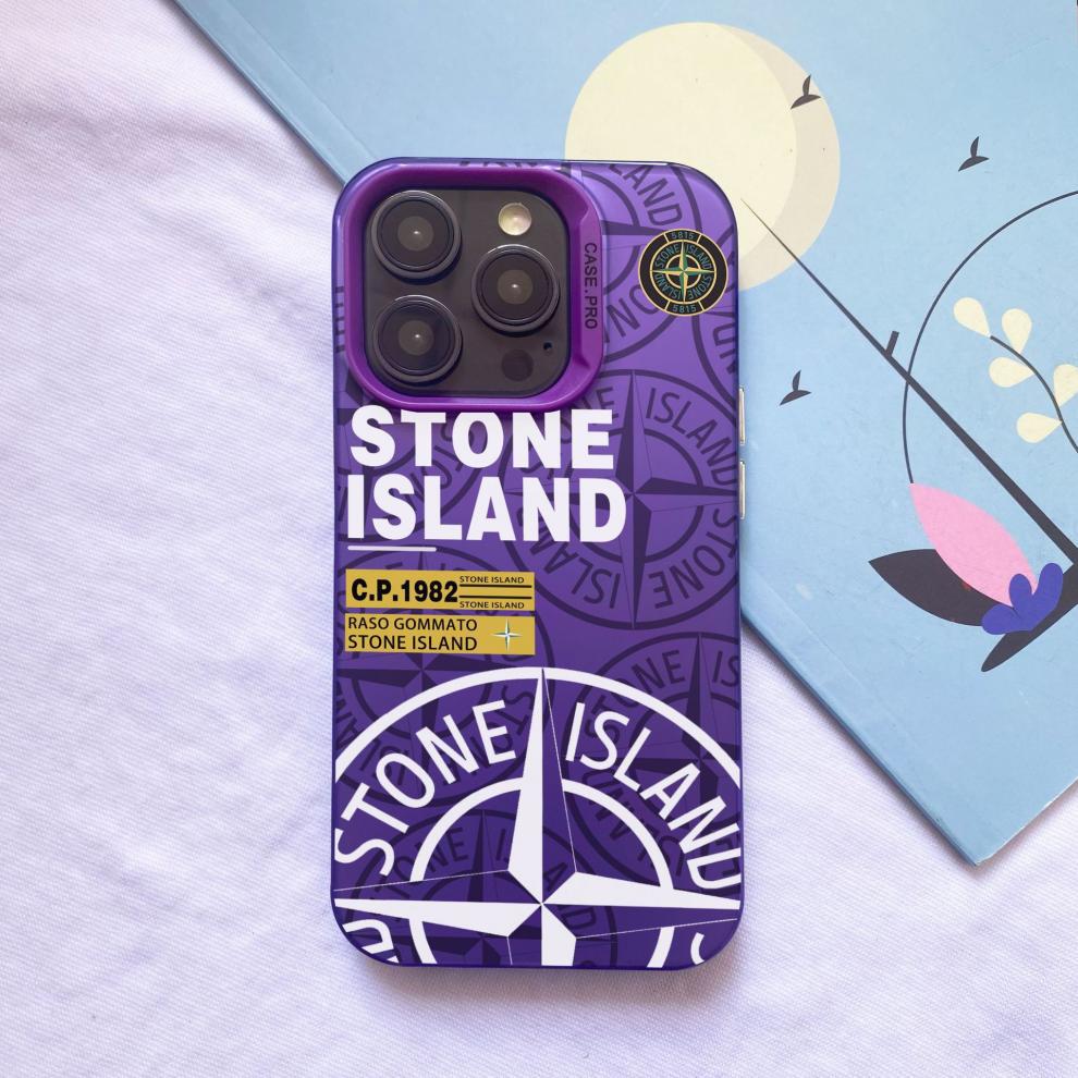 Stone Island Shockproof PC Label IMD Wholesale Mobile Phone case for iPhone 17 16 15 14 Plus 13 12 11 Pro Max case