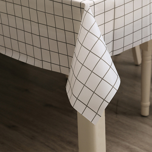 Home Nordic tablecloth modern simple style tablecloth fruit anti-scalding waterproof and oil-proof no-wash PVC plaid tablecloth