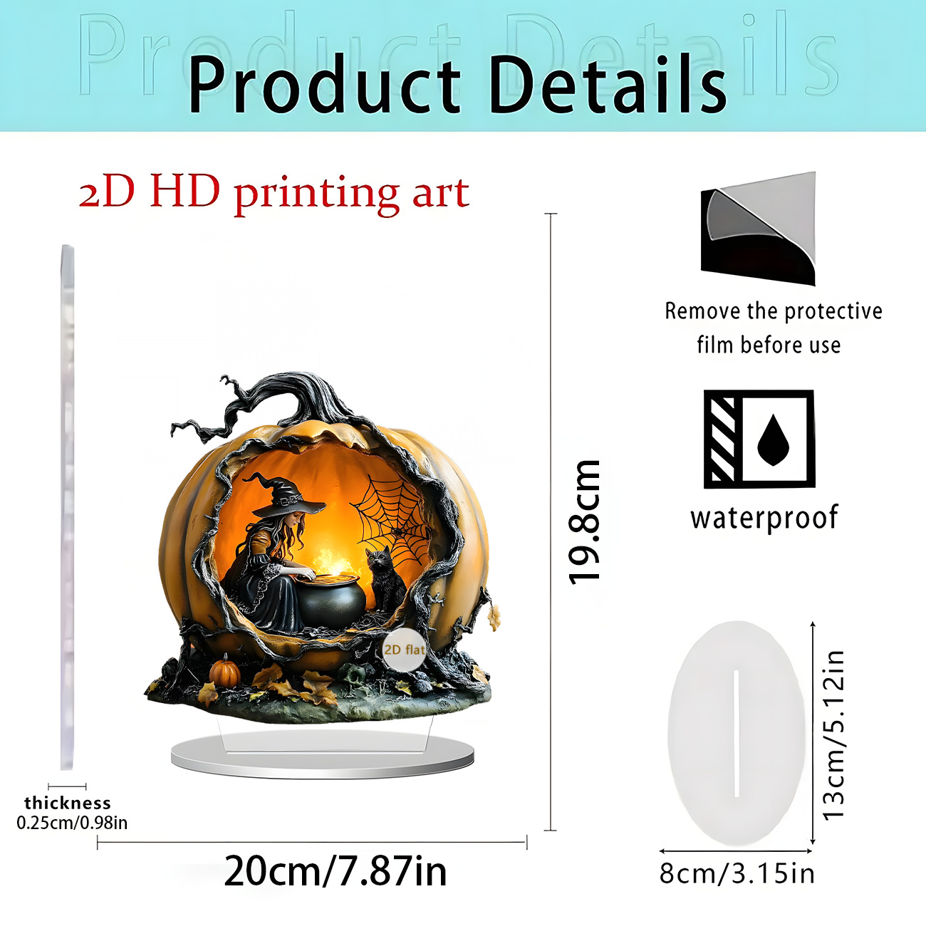 Nuevos productos transfronterizos de Halloween estilo oscuro acrílico plano 2D decoración de escritorio decoración para el hogar decoración de vacaciones