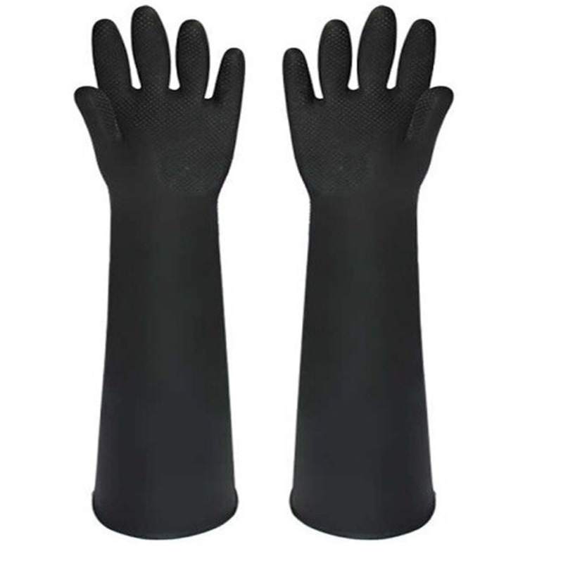 威蝶中厚型60cm耐酸碱乳胶手套防化学劳保防滑耐腐蚀防护