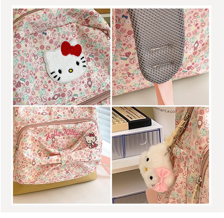 双肩背包少女2024新款大容量背包时尚甜妹简约双肩包中大学生