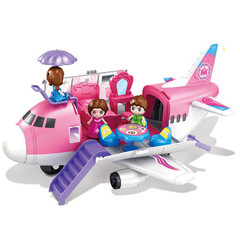 Amazon Large Storage Airplane Set Pink Airplane Model Toy for Girls Pretend Play Set Cross-border
