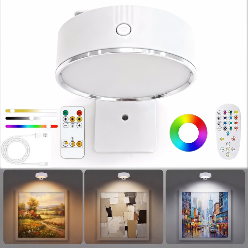 Led Art Display Light Battery Operated Painting Light with Remote Control Wireless Home Wall Decoration Rechargeable Wall Lamp