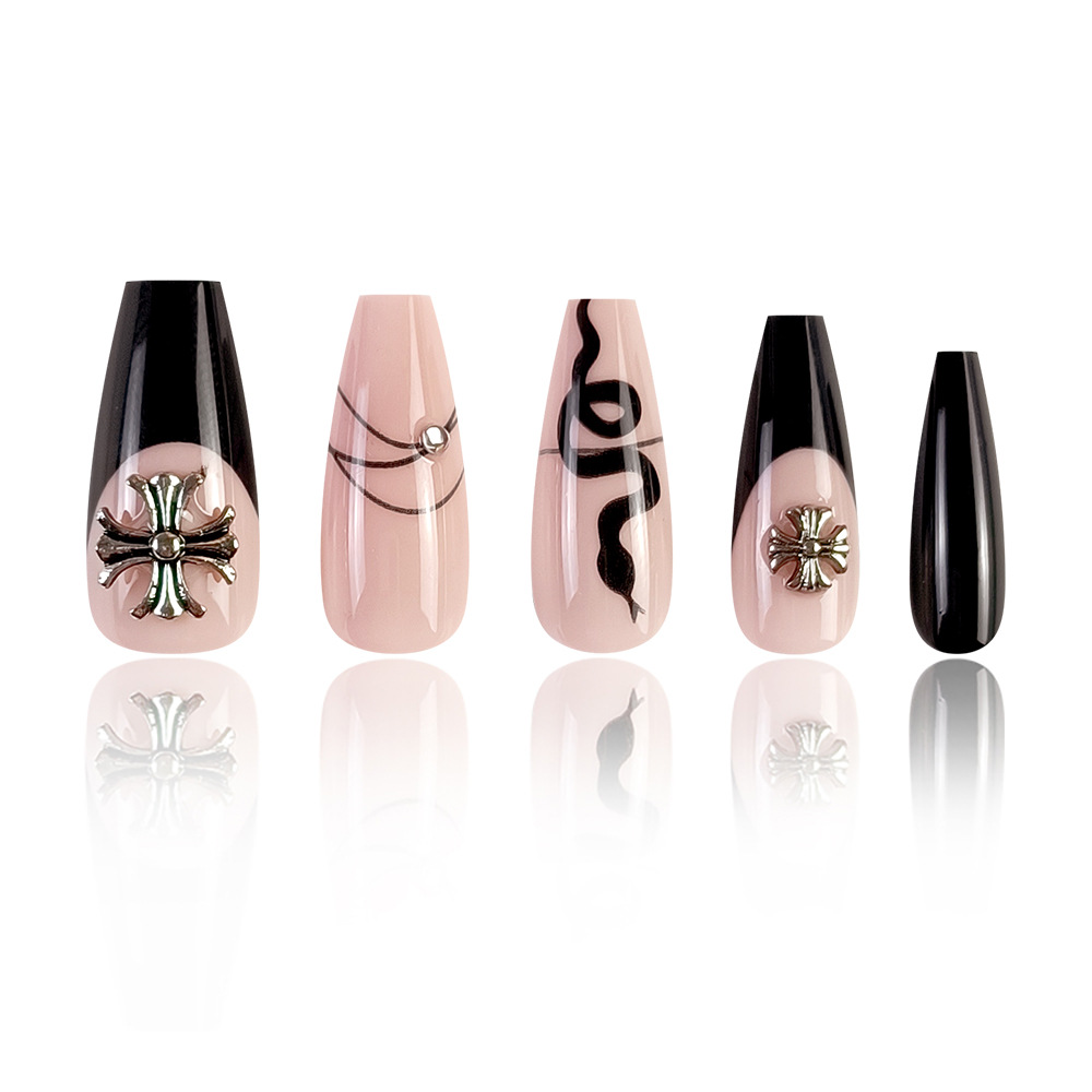 Ventas transfronterizas calientes de parches de uñas de diamantes, personalidades de serpiente frescas para usar uñas, temperamento frío y brillante, parches de uñas elegantes