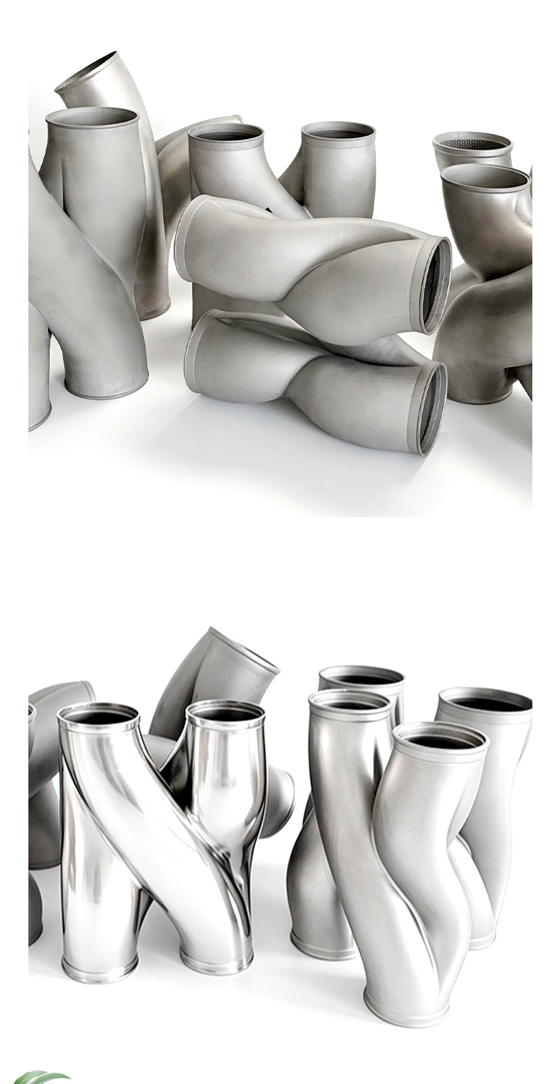 Car modification stainless steel cross exhaust pipe 3D printed air elbow noise-reducing exhaust accessories metal pipe processing