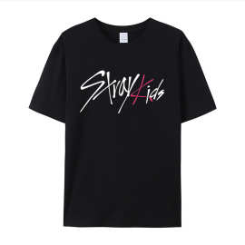 stray kids 演唱会专辑同款经典官方logoT恤衫 男女同款百搭短袖