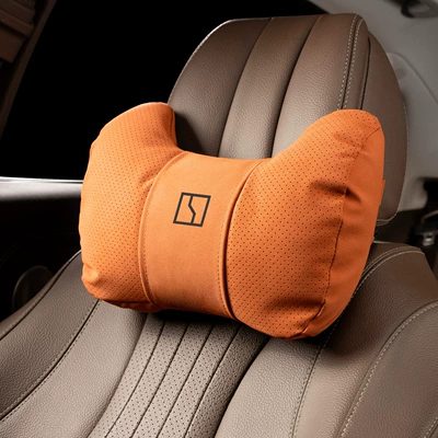 Headrest Neck Pillow Seat Cushion Lumbar - horn-style-love-horse-orange-extreme-krypton-headrest-set