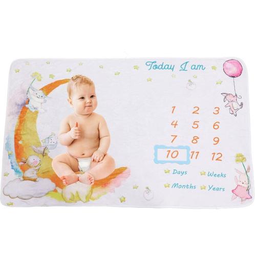 Baby Photography Photo Blanket Flannel Milestone Photo Blanket Photography Props Growth Memorial Blanket Cover Air Conditioning Blanket