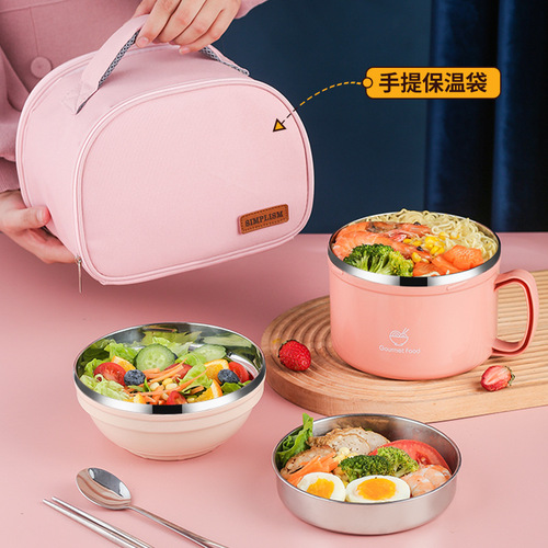 New lunch box with aluminum foil insulation bag, Korean style thickened lunch bag, Japanese style portable waterproof student ice bag