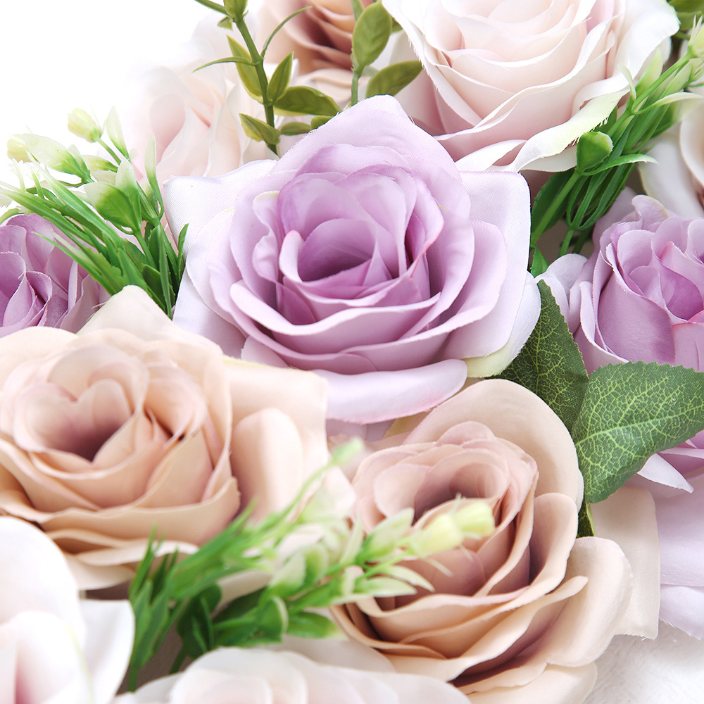 Flor de boda flor de simulación de boda tira larga aterrizaje T-Plane Road flor de guía de arco transfronterizo escena decoración flor de fila