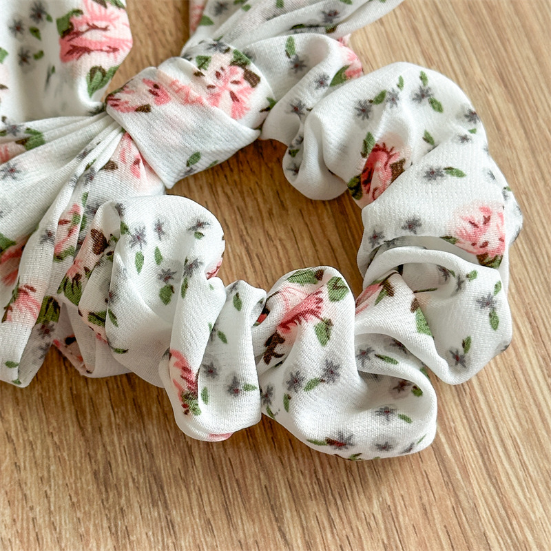 18g Weight Hair Tie Hair Accessories Type 1 Piece Quantity Casual, Holiday, Street Occasion Cloth Material Flower Pattern All Seasons Season Women's Gender Elegant, Sweet, Simple Style Style Elegant Sweet Simple Style Women's Flower Cloth Hair Tie 4