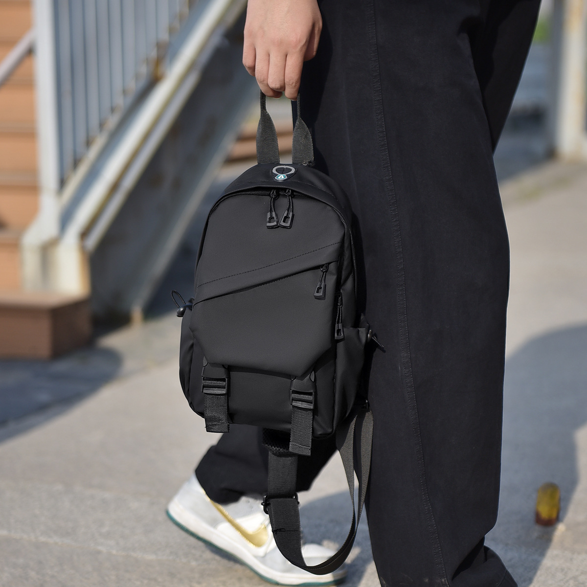 Bolso de pecho informal a la moda con múltiples bolsillos para hombre, bolso cruzado, nuevo bolso de hombro de gran capacidad para deportes de ciclismo al aire libre