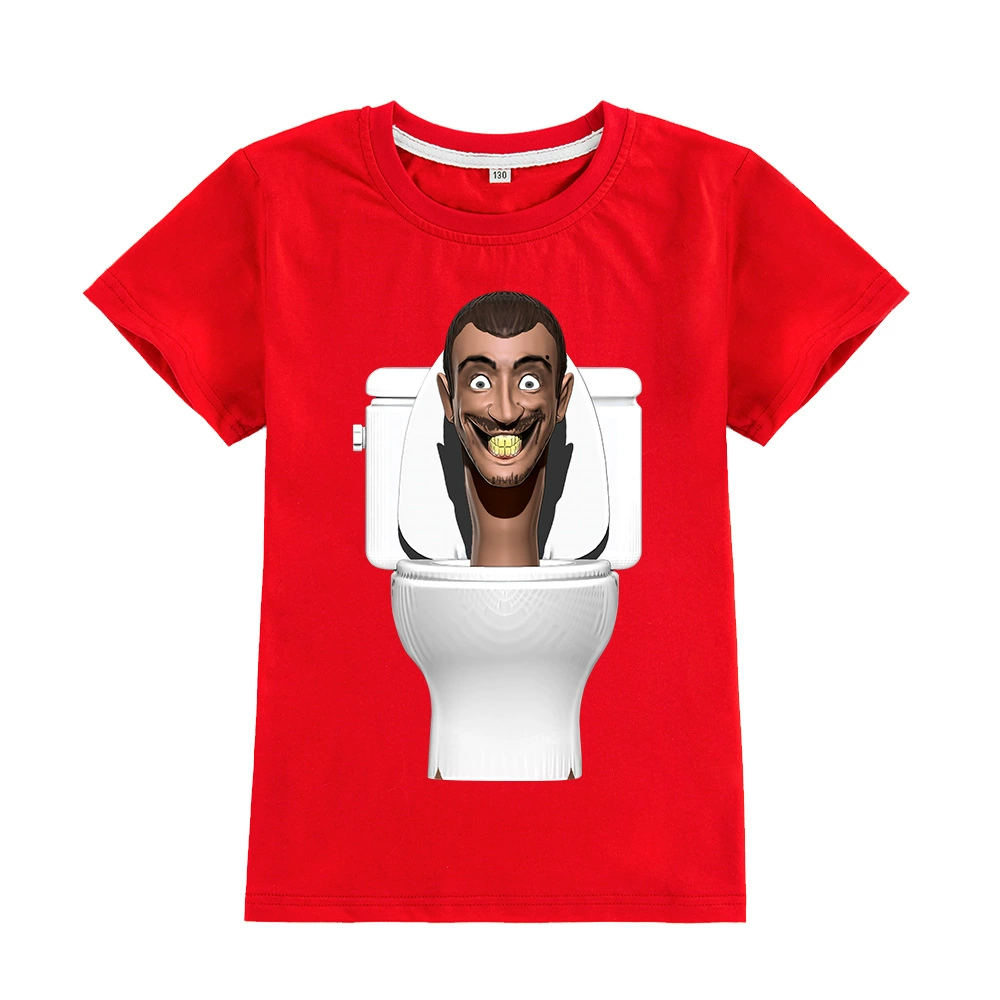 Футболка с коротким рукавом для детей и взрослых «SKIBIDI Toilet Man» с принтом телевизионного мужчины-туалета A942