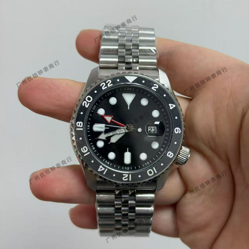 Seiko 5 GMT avtomatik mexaniki kişi qol saatı, polad qayış