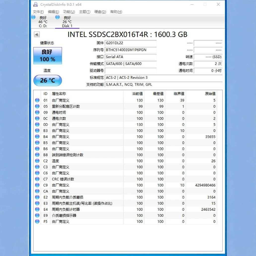 S3610 1.6 ТБ SSDSC2BX016T4R, SATA 2.5", MLC SSD твердотельный накопитель