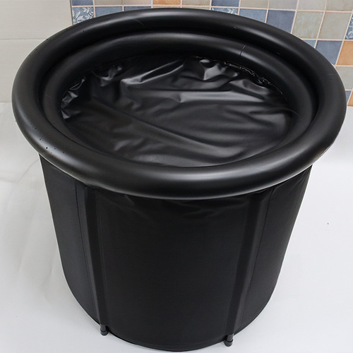Black Whole Foldable Bathtub for Adults with Thickening Design, Inflatable Home Bathtub, Portable Ice Bath Tub, Ice Bucket