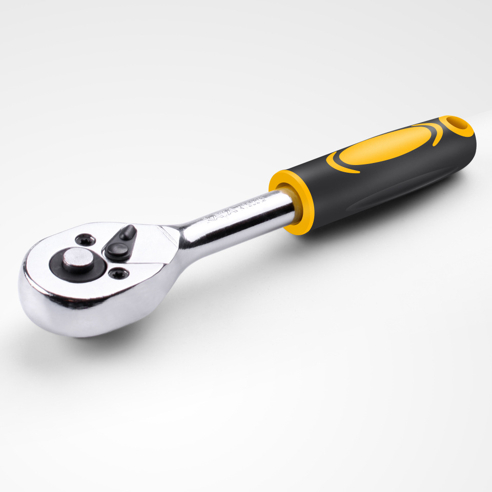 锴达工具棘轮扳手1/4方小飞24齿棘轮机修工具公制快脱棘轮