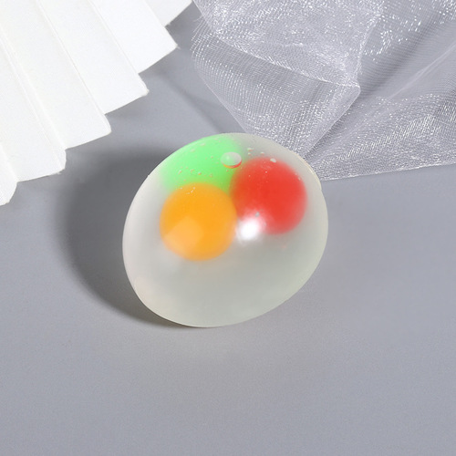 Creative stress relief toy transparent three-egg yolk squeeze toy water ball stress relief toy street stall squeeze stress relief ball