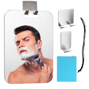 Large size anti-cracking anti-fog mirror with stainless steel Shaver bracket bathroom shaving acrylic cosmetic mirror
