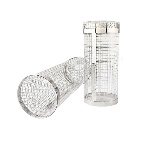 Cross-border best-selling round barbecue cage outdoor BBQ smoking cage portable campfire spring outing rotating roller