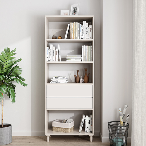 Solid Wood Bookcase Bookshelf Floor Standing Solid Wood Modern Simple Living Room Storage Shelf Household Bedroom Storage Rack Storage Cabinet 