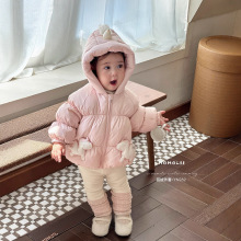 女宝宝羽绒服冬季新款儿童外套连帽洋气公主韩版冬季白鸭绒羽绒服