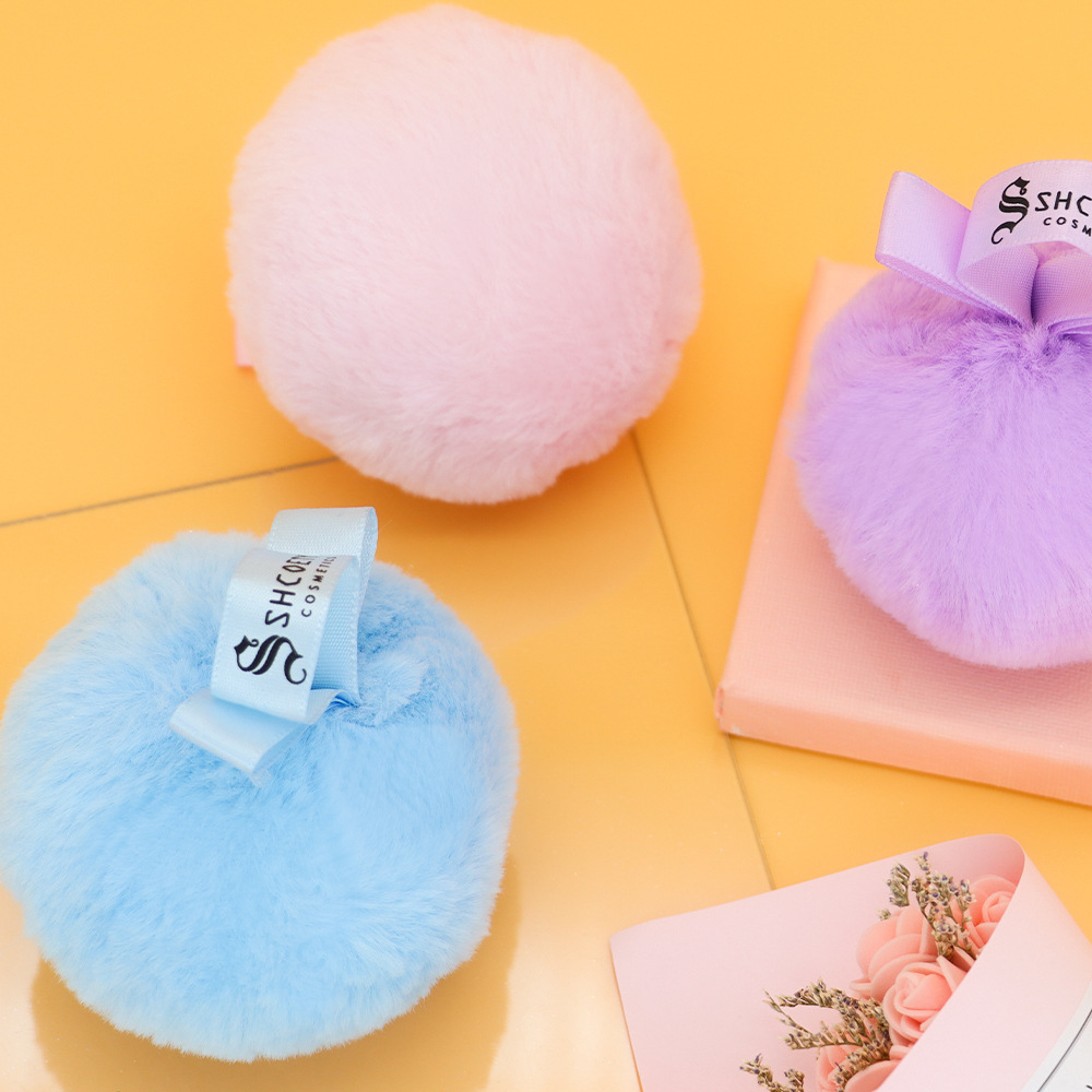 3-color cross-border sparkling Peach high-gloss setting, hairball for brightening the face and contouring the body, diamond sparkling powder puff undefined