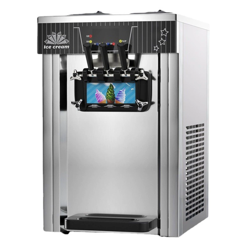 ZB-BQL268 мягкая машина для мороженого коммерческая маленькая вертикальная машина для мороженого настольная трехцветная машина для мороженого CE
