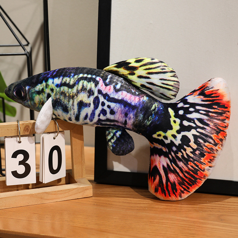 Muñecas de color Peacock juguetes de peluche peces dorados muñecas de peces tropicales muñecas de pescado simulado muñecas de almohada de tela accesorios de fotografía