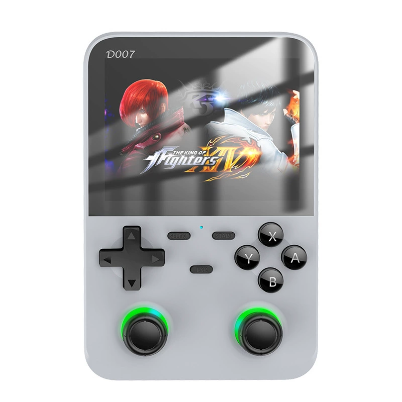 Retro handheld console D007 Plus, 5‑inch open‑source, dual analog sticks, multi‑color
