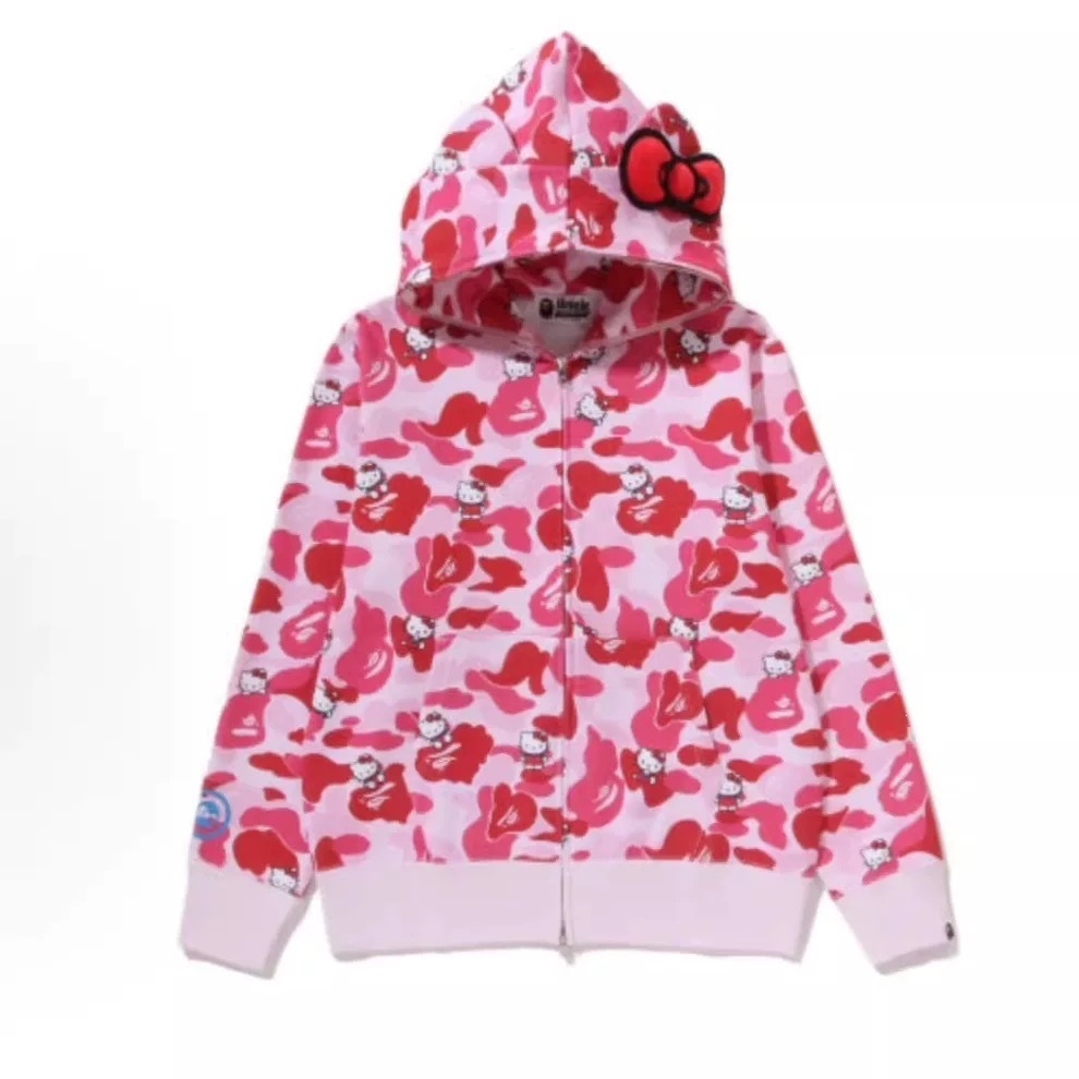 BAPE Hello Kitty Camo Full Zip Jacket Pink