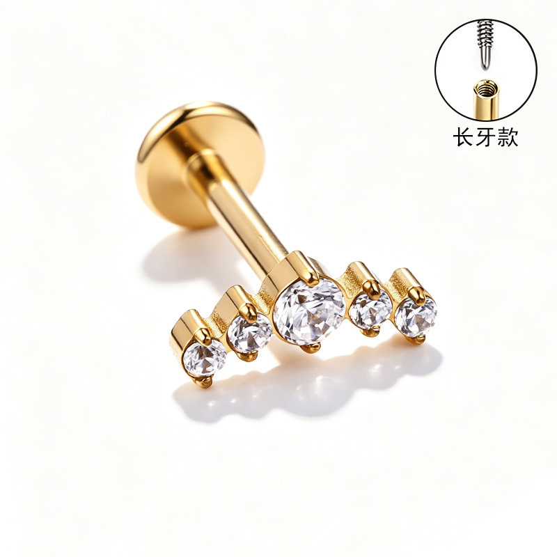 16G labret stud size and finish detail
