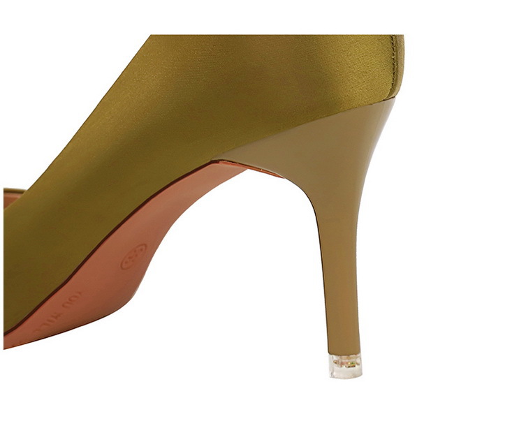 Mode einfach alle-passenden high heels dünne fersen high heels flach mund spitzen frühling und herbst satin frauen der einzelnen schuhe_voghion.com