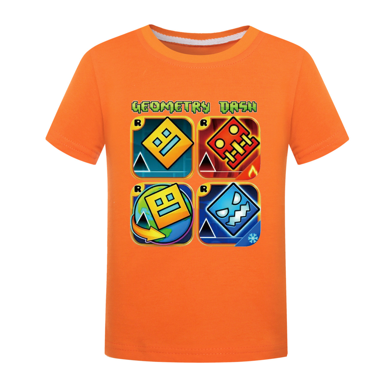 Geometrie Dash T-shirt Kinder Cartoon Kleidung Jungen 100% Baumwolle T-shirt Kinder Mode Kleidung Kleinkind Mädchen Kurzarm Tops – Detail 15