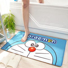 Cartoon Doraemon Water Absorbent Thick Home Mat Fleece Mat Entrance Bathroom Door Mat Anti-Slip Pad